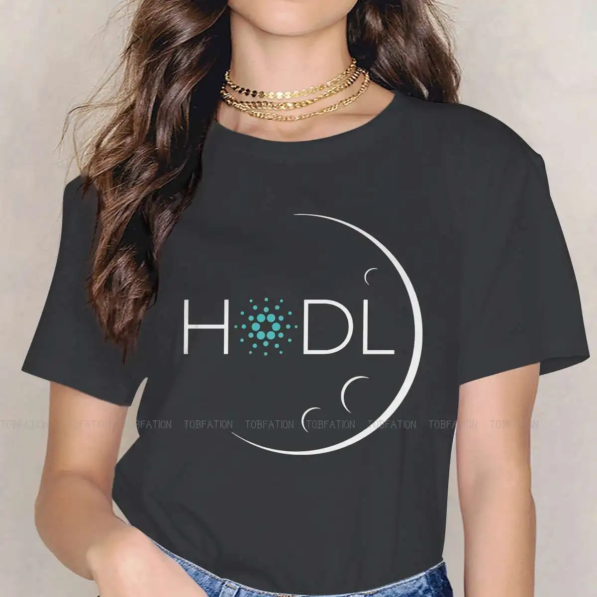 

HODL Moon женская футболка, Кардано криптовалюты, майнеры, мемы, с круглым вырезом, девушки, короткий рукав, 5XL, женская футболка, Забавный модный ...