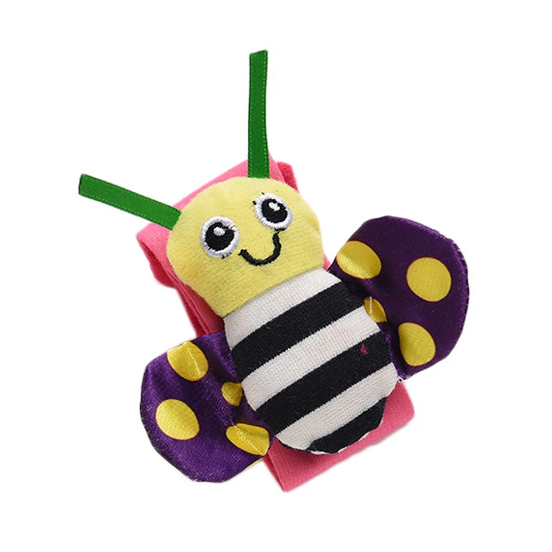 

2pcs/lot Baby Rattles Toy 0-12Months Wrist Strap Rattles Animal Socks Toy New Wristbands Infant Soft Handbells Hand Foot Socks