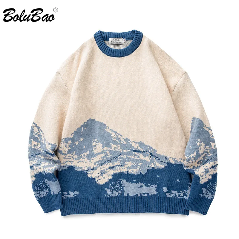

BOLUBAO Men Harajuku Winter Sweaters 2021 Vintage Clothes Pullover Mens Oversized Korean Fashions Male Sweater