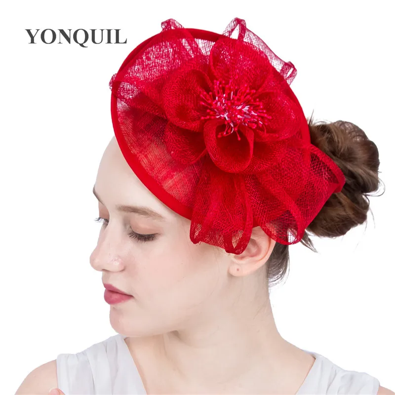 Коктейль Sinamay шляп для торжественного случая Аксессуары волос шляпы свадьбы