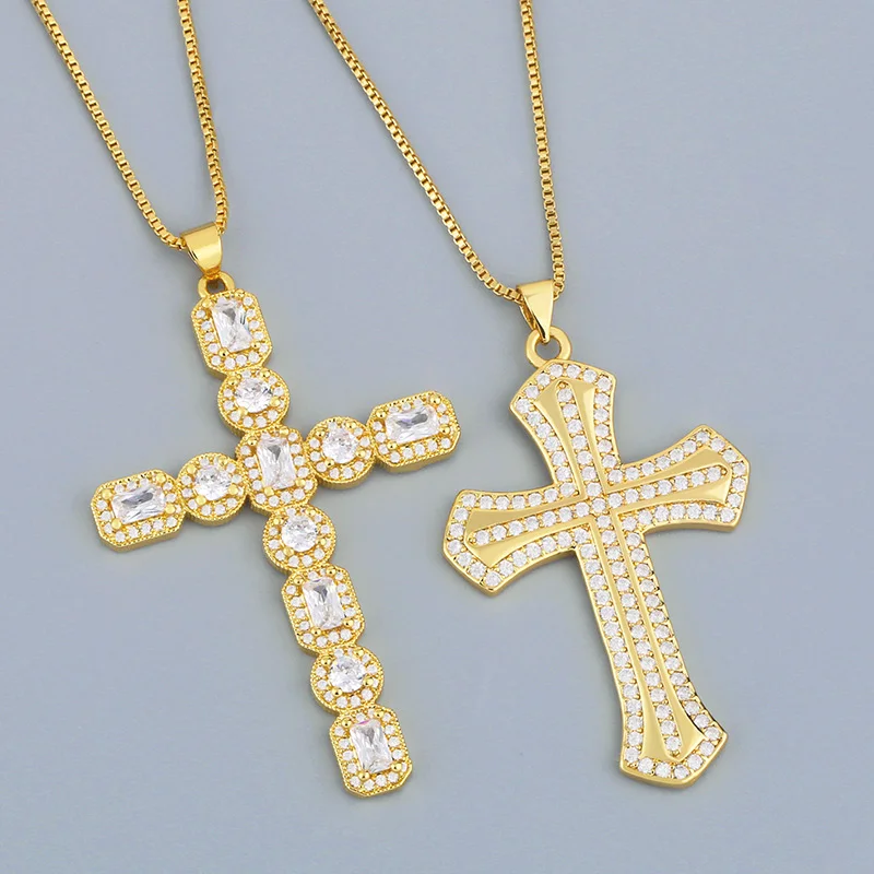 Chain Cruz Necklaces Statement Catholic Jewelry Gifts Nkes25