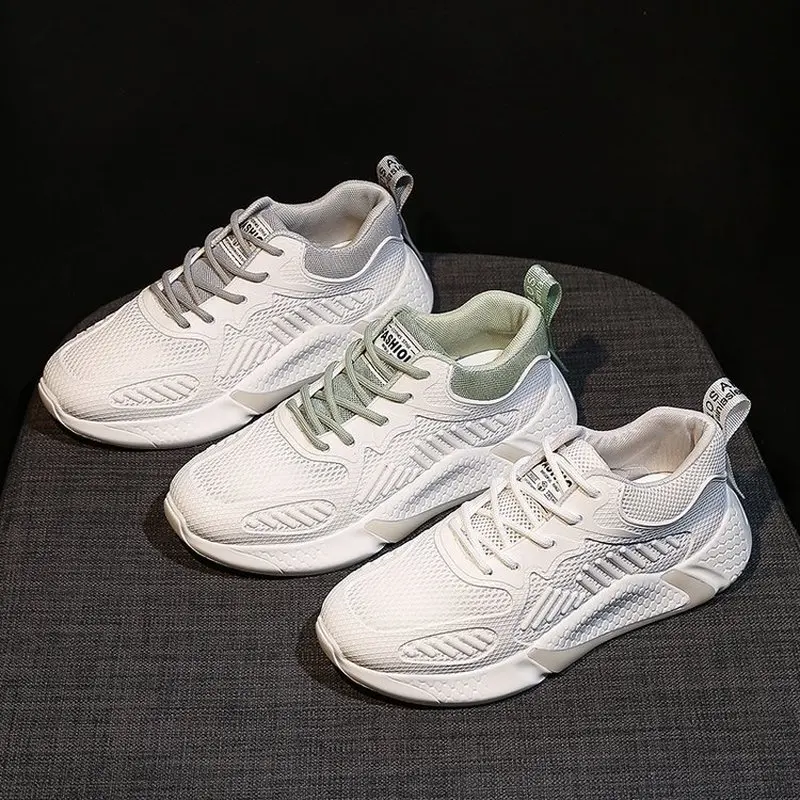 

New Student Casual Women Sports Shoes Lightweight Shock Absorption Soft Bottom Mesh Breathable Solid Running Mujer Size 35-40