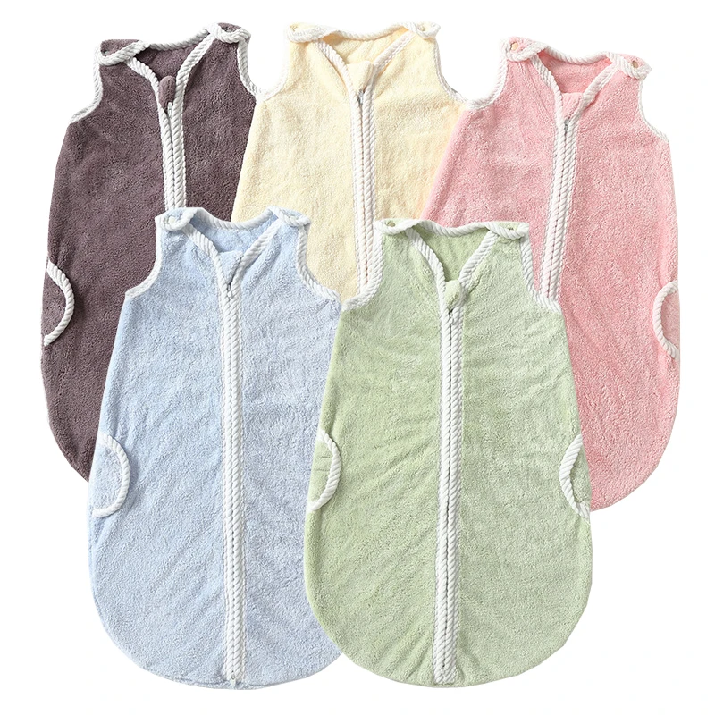 

Winter Baby Sleeping Bags Newborn Girl Boys Coral Fleece Soft Swaddle Wrap soild color Infant Receiving Blankets kids Sleepsack