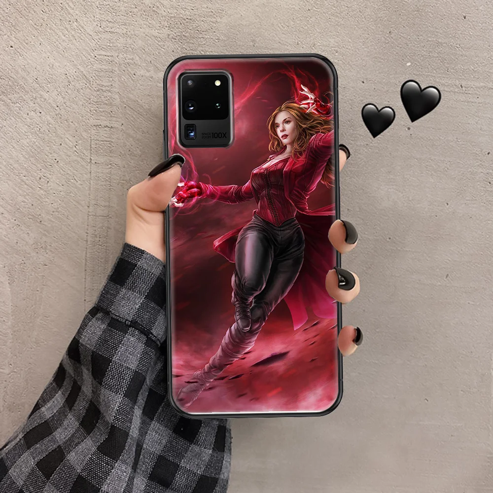 

Wanda Scarlet Witch Phone case For Samsung Galaxy Note 4 8 9 10 20 S8 S9 S10 S10E S20 Plus UITRA Ultra black painting back soft