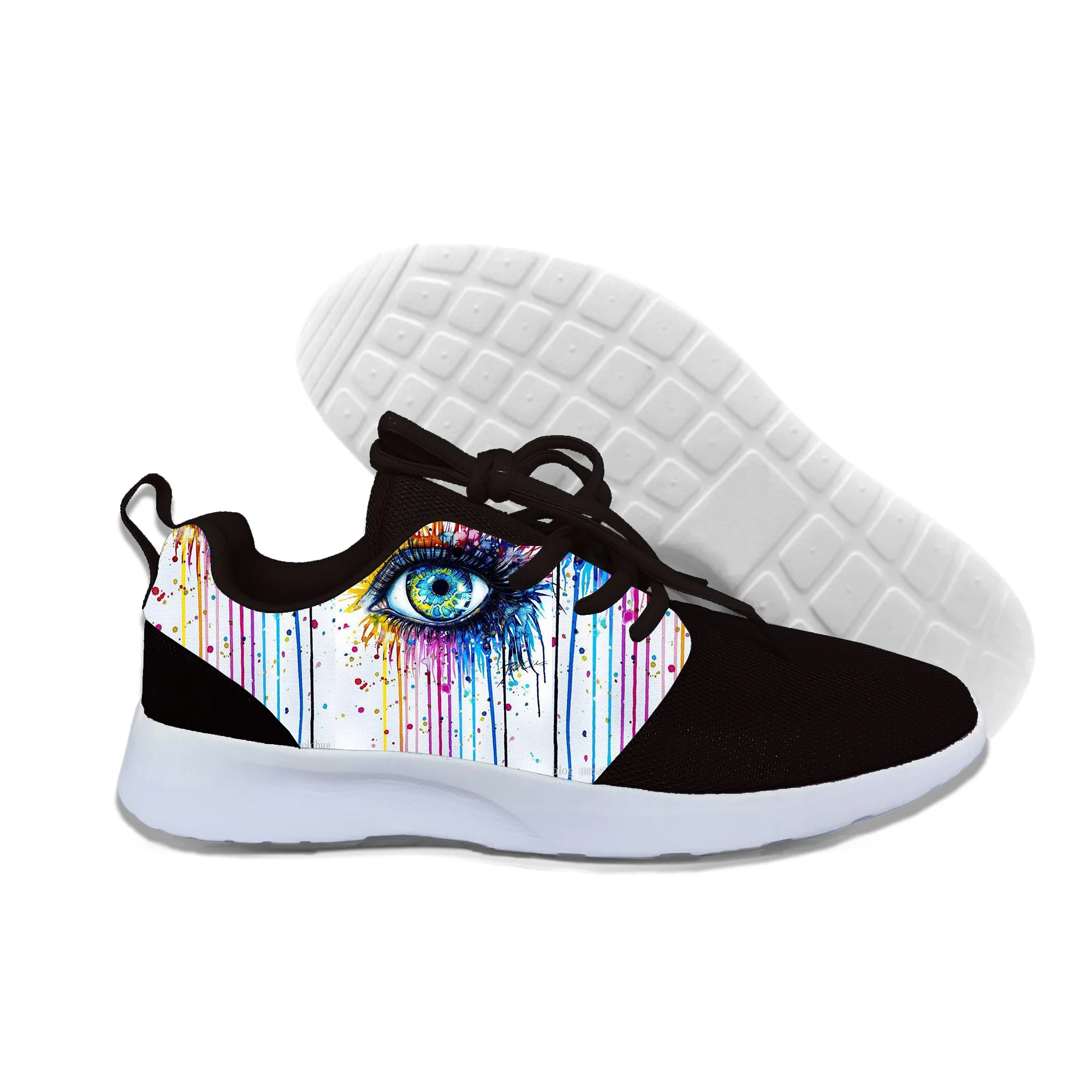 2019 Summer Men's/Women's Casual 3D Printing Color Oil Painting Blue Eye Funny Lightweight Canvas Shoes | Обувь