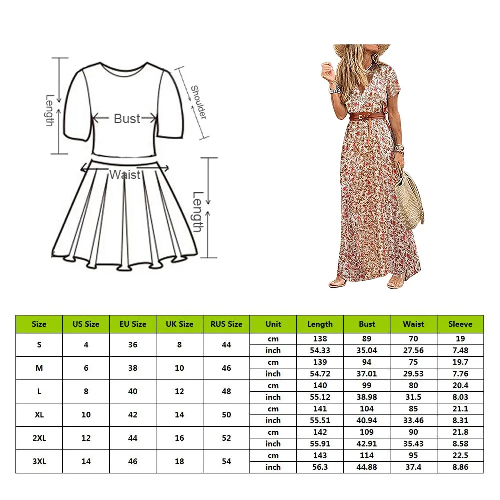 

Summer Beach Maxi Dress Women Floral Print Boho Long Dress Casual V-Neck Split Sexy Party Dress Robe Femme 2021