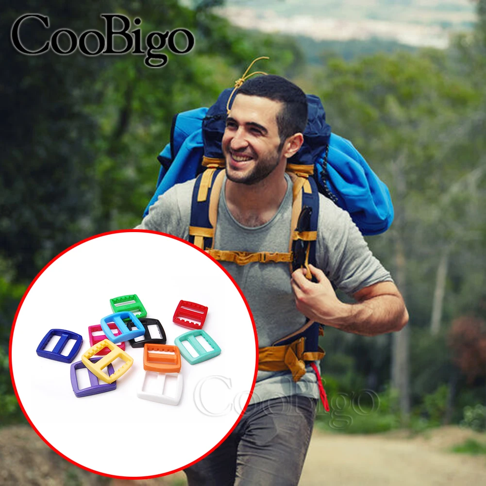 20 шт. разноцветные трехскользящие пластиковые пряжки с регулируемой пряжкой для