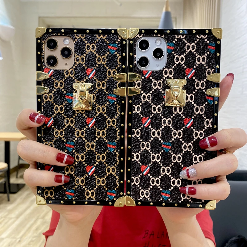 Модный квадратный Кожаный чехол с геометрическим рисунком для iphone 12pro MAX 11 7 8 Plus X Xs