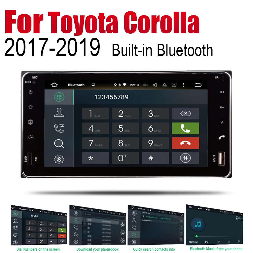 Автомагнитола 2 Din на Android для Toyota Corolla 2017 2018 2019 автомобильный мультимедийный плеер
