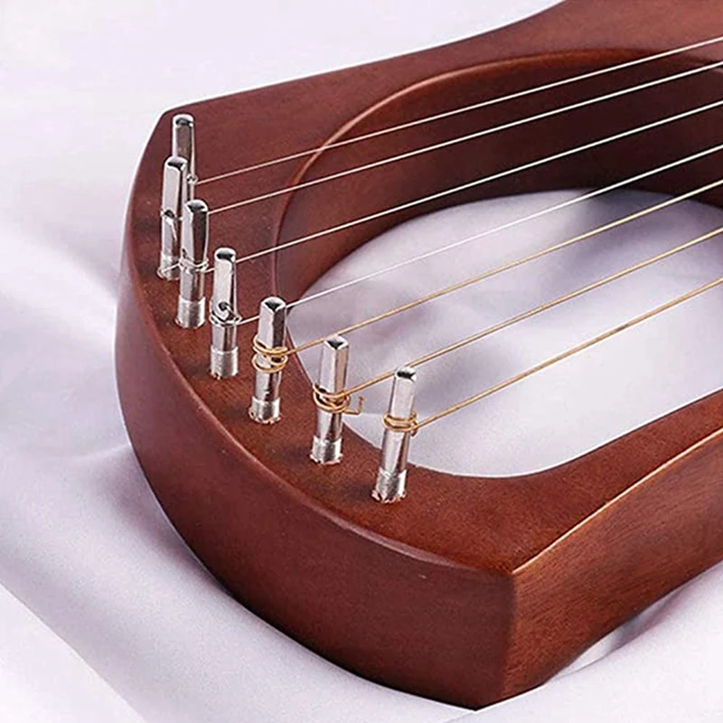 7 струн Lyre Harp красное дерево твердые металлические струны Струнные