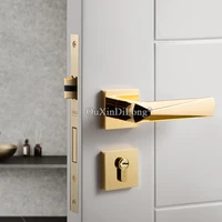 1set northern europe goldblack zinc alloy mute bedroom door lock interior door handle washroom kitchen toilet split locks gf360