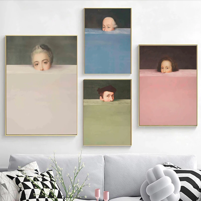 

Nordic Abstract Figure Canvas Painting Creative Colorful Wall Art Posters and Prints Picture Cuardos For Living Room Home Decor