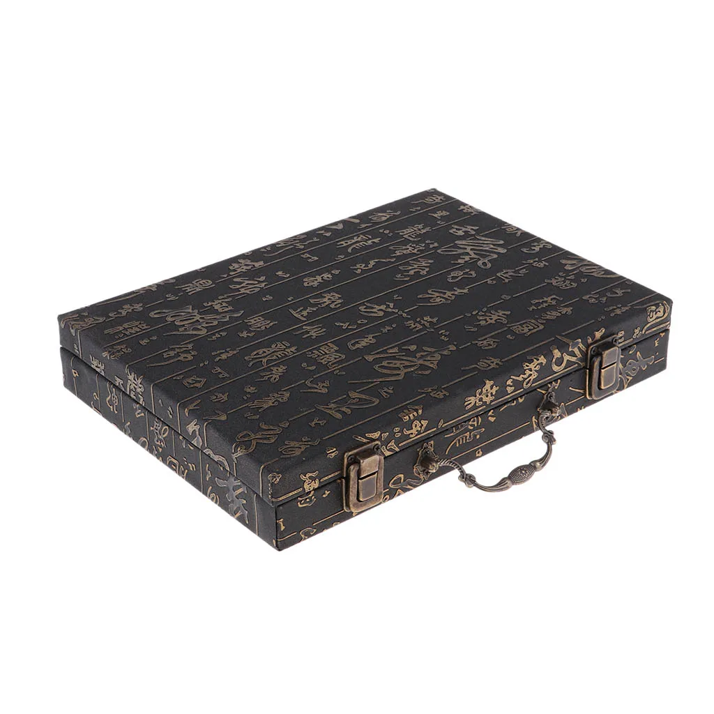 

Chinese Chess (Xiangqi), Travel Board Game Set with PU Leather Board and Wooden Playing Pieces In Wooden Box