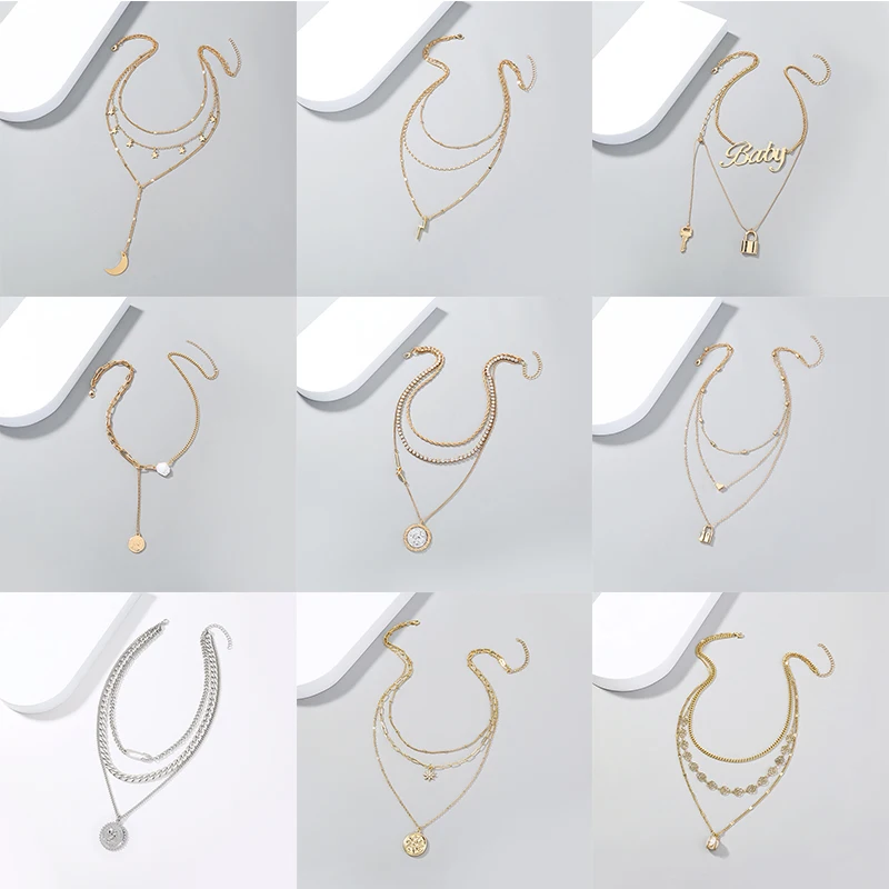 

Модное многослойное ожерелье для женщин, ожерелья с подвесками, бисер, Бижутерия для вечеринки, Новинка