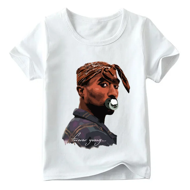 Детская футболка с принтом Swag в стиле хип хоп летняя модная Tupac для маленьких
