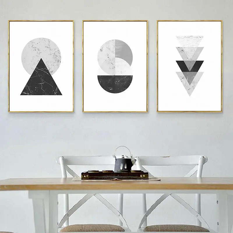 Мраморные геометрические узоры Абстрактная Декоративная Картина на холсте