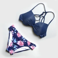 sexy bikinis solid high waist floral dots geometry print bikini padded swimsuit female swimwear beachwear new biquini 2021