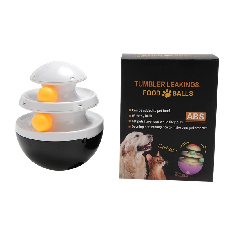 

Plastic Tumbler Food Leak Toy Track With Ball For Dog Interactive Pet Self Playing Exerciser Dog Toys