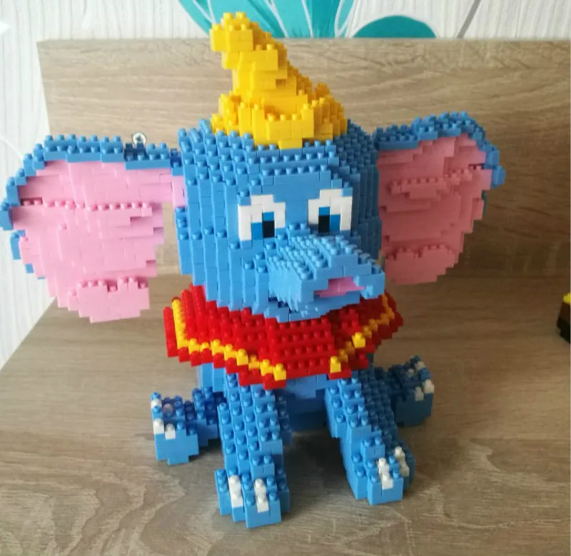 1787 шт. 1022 мини блоки мультфильм Dumbo Модель Строительные кирпичи милый слон пластиковые Развивающие игрушки для детей Подарки