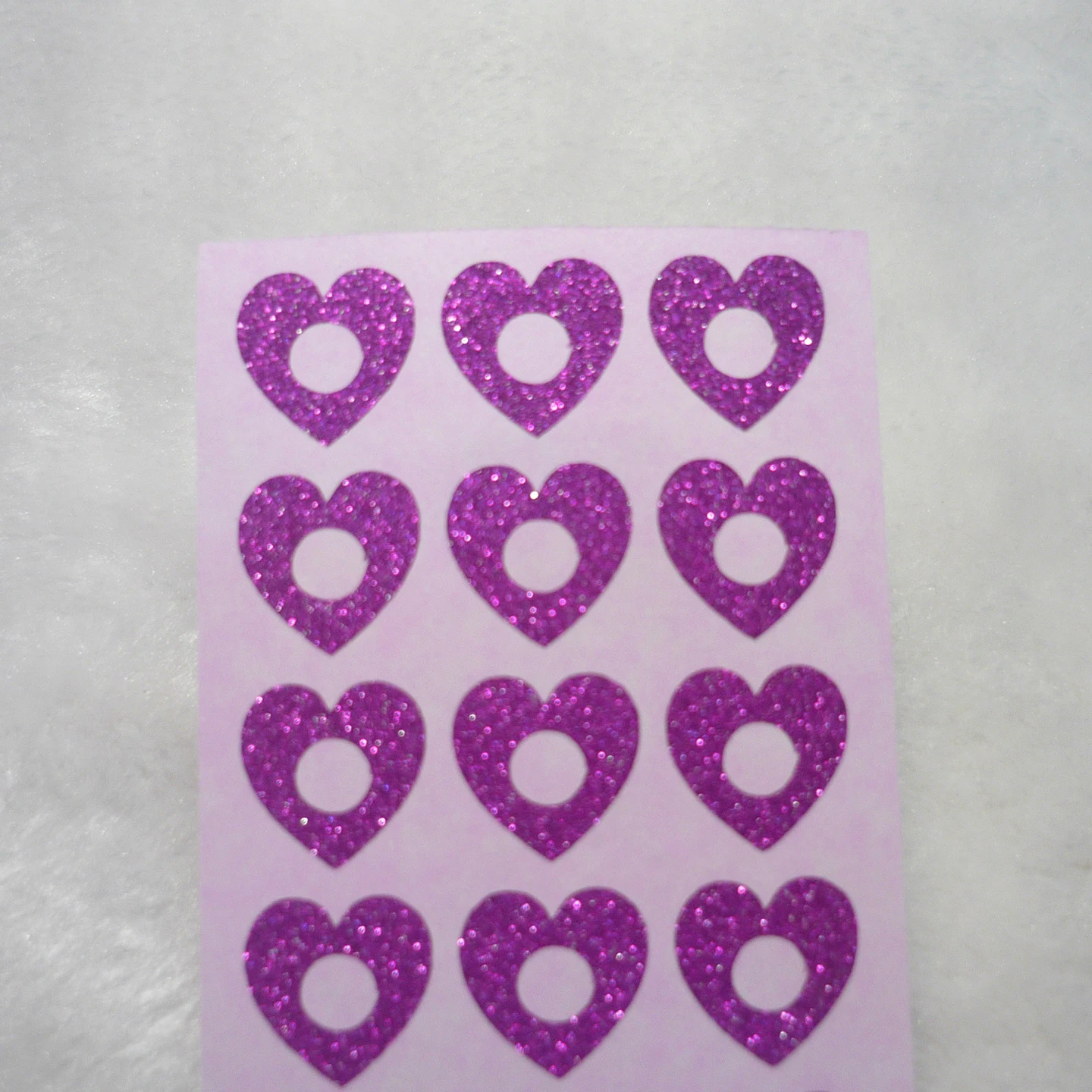15mm Pink glitter HOLE REINFORCERS STICKER RING BINDER FILE - heart shape | Дом и сад