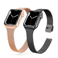 slim metal band for apple watch 76se54321 38mm 40mm 41mm 45mm stainless steel milanese watch strap for iwatch 42mm 44mm