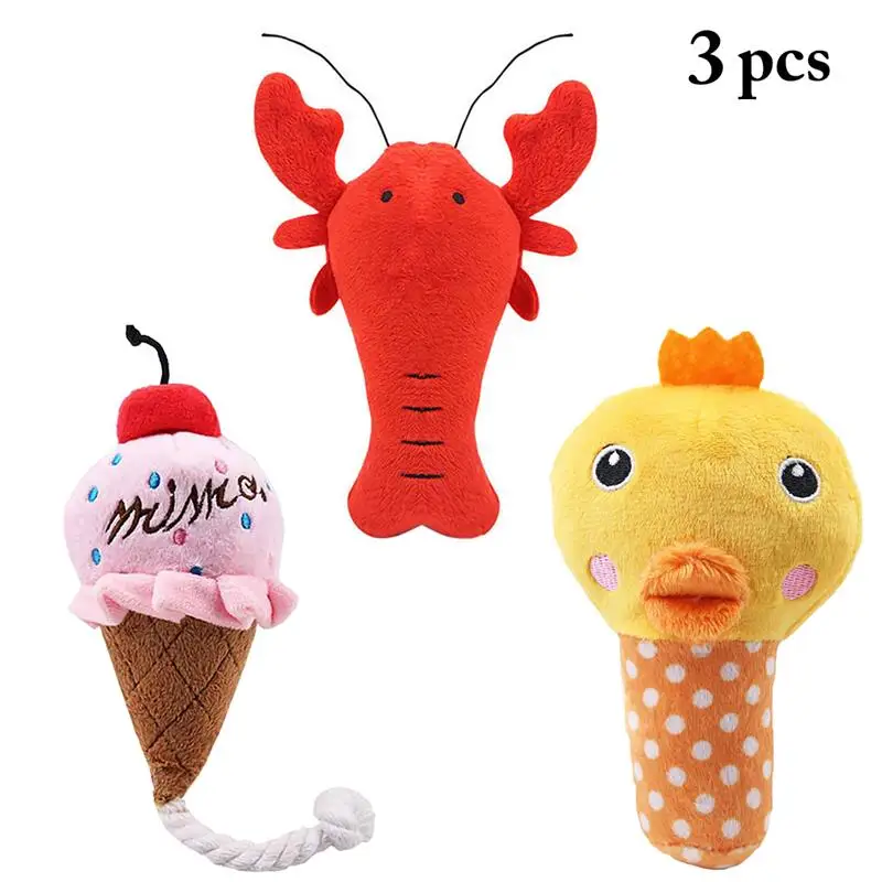 

Plush Squeaky Dog Toys Bite-Resistant Clean Dogs Teeth Chew Training Puppy Toy Interactive Soft Cartoon Pet Toys Dog Accessories