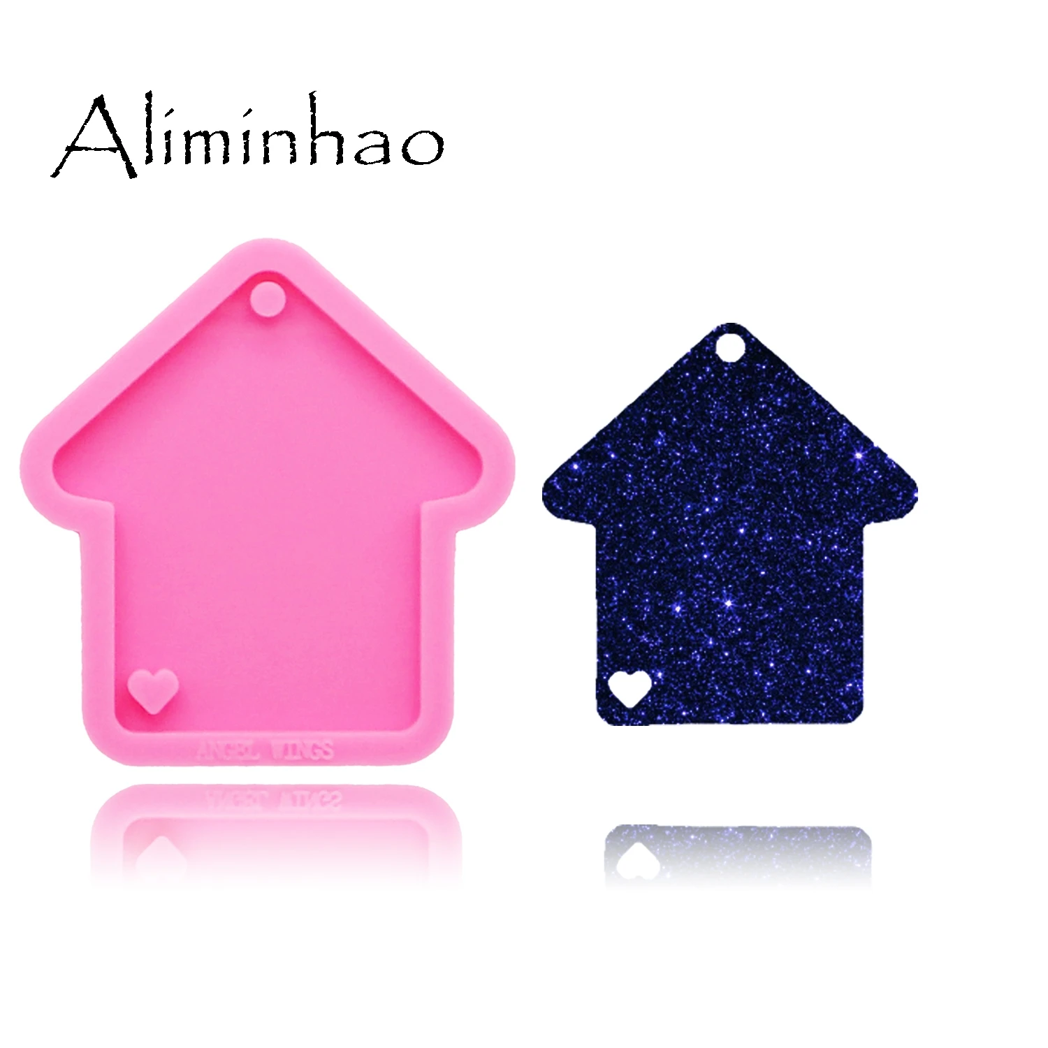 DY0175 Shiny Christmas house Silicone Molds DIY epoxy mould dog mom/baby silicon Resin Crafting molds keychains Mold | Дом и сад