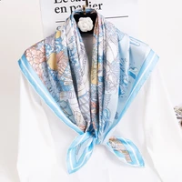 silk square scarves women 100 pure natural silk scarf 14mm hangzhou printed headscarf bandana cheveux shawls foulard 88x88cm