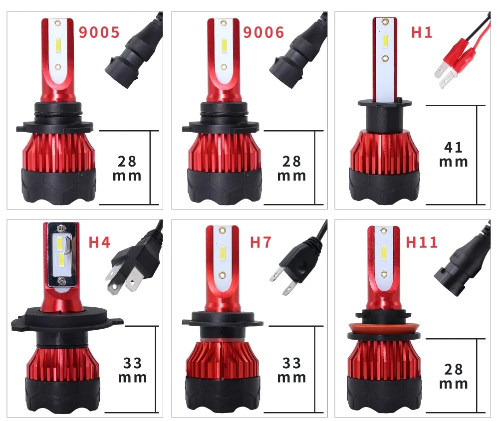 CarTnT 2 шт. светодиодный H7 H4 Автомобильные фары H1 H3 H11 9005 HB3 9006 HB4 9004 9007 880 светодиодный лампы 72 Вт 3000K 4300K 6000K 8000K светодиодный свет