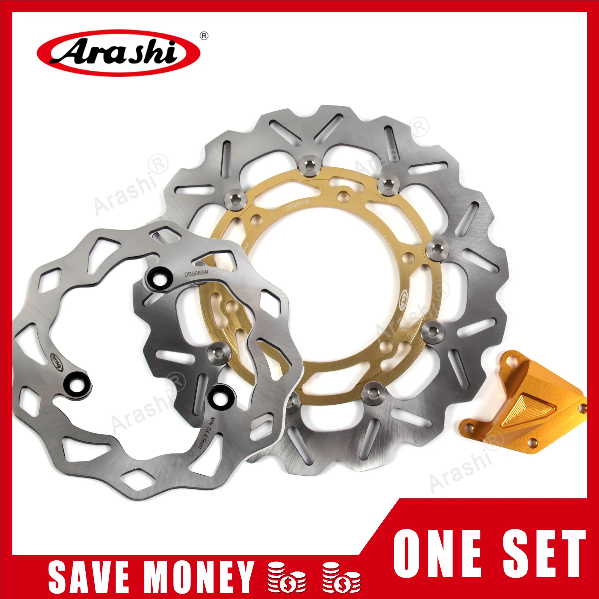 Arashi 1 комплект для KAWASAKI NINJA 250 R 2008 2009 2010 2011 CNC полностью плавающие передние и задние