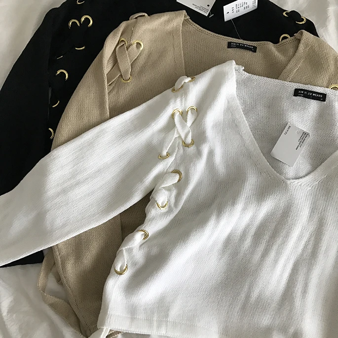 Новинка 2019 модная повседневная женская одежда простая и универсальная Вязаная