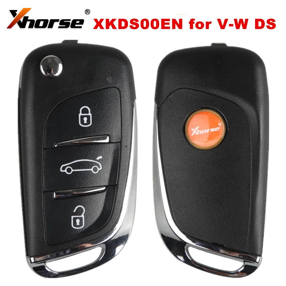 

10PCS/LOT XHORSE XKDS00EN VVDI2 X002 For Volkswagen DS Type Remote Key 3 Buttons Working with VVDI2/VVDI MINI KEY TOOL/Max