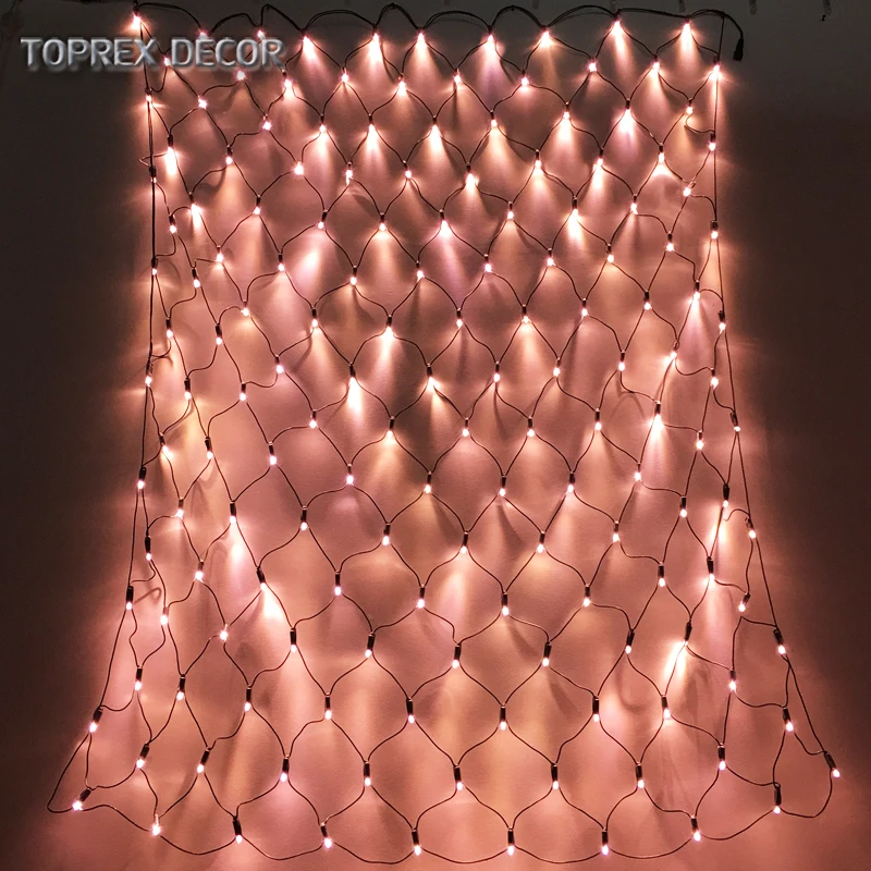 Toprex розовый Золотой Тюль свет 1 5x1 5 м Рождество открытый светодиодные сказочные