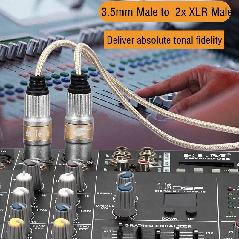 Hi-Fi 3 5 мм для Dual XLR аудио кабель ПК