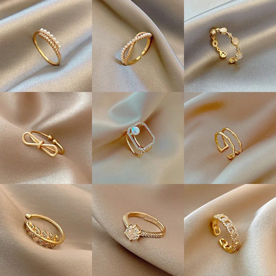 

Hot Selling Fashion Women's Ring Cute Butterfly Pearl Rings Opening Adjustable Metal Ring New Female Jewelry Gift