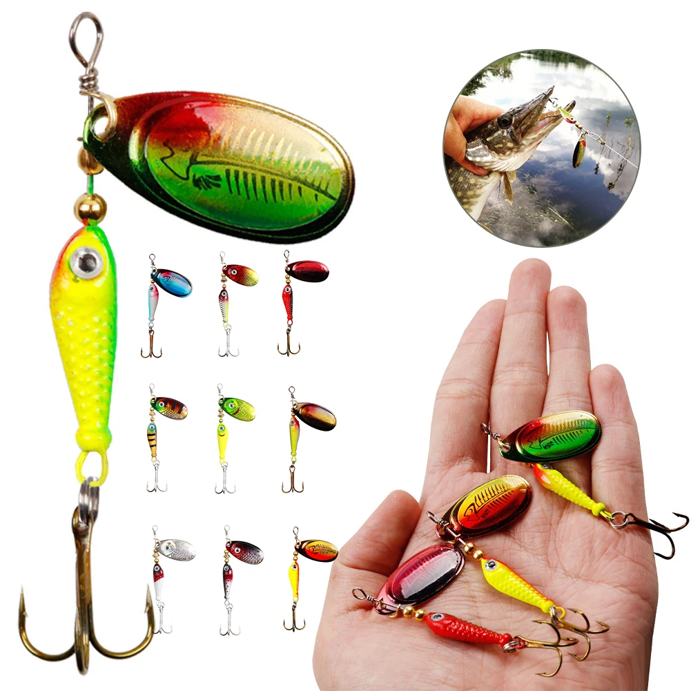 

9g Fishing Lure SpinnerBait Metal Spoon Lure Artificial Fish Wobbler Feeder Carp Fishing Rotating Fishing Tackle Accessories