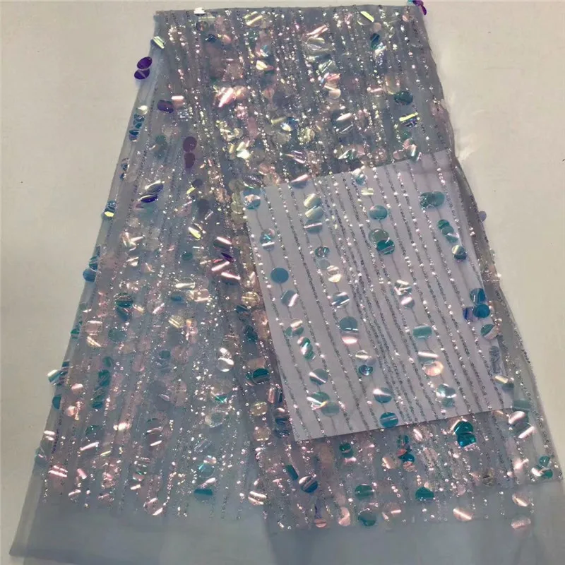 Высококачественная розовая кружевная ткань с пайетками 2018 африканская