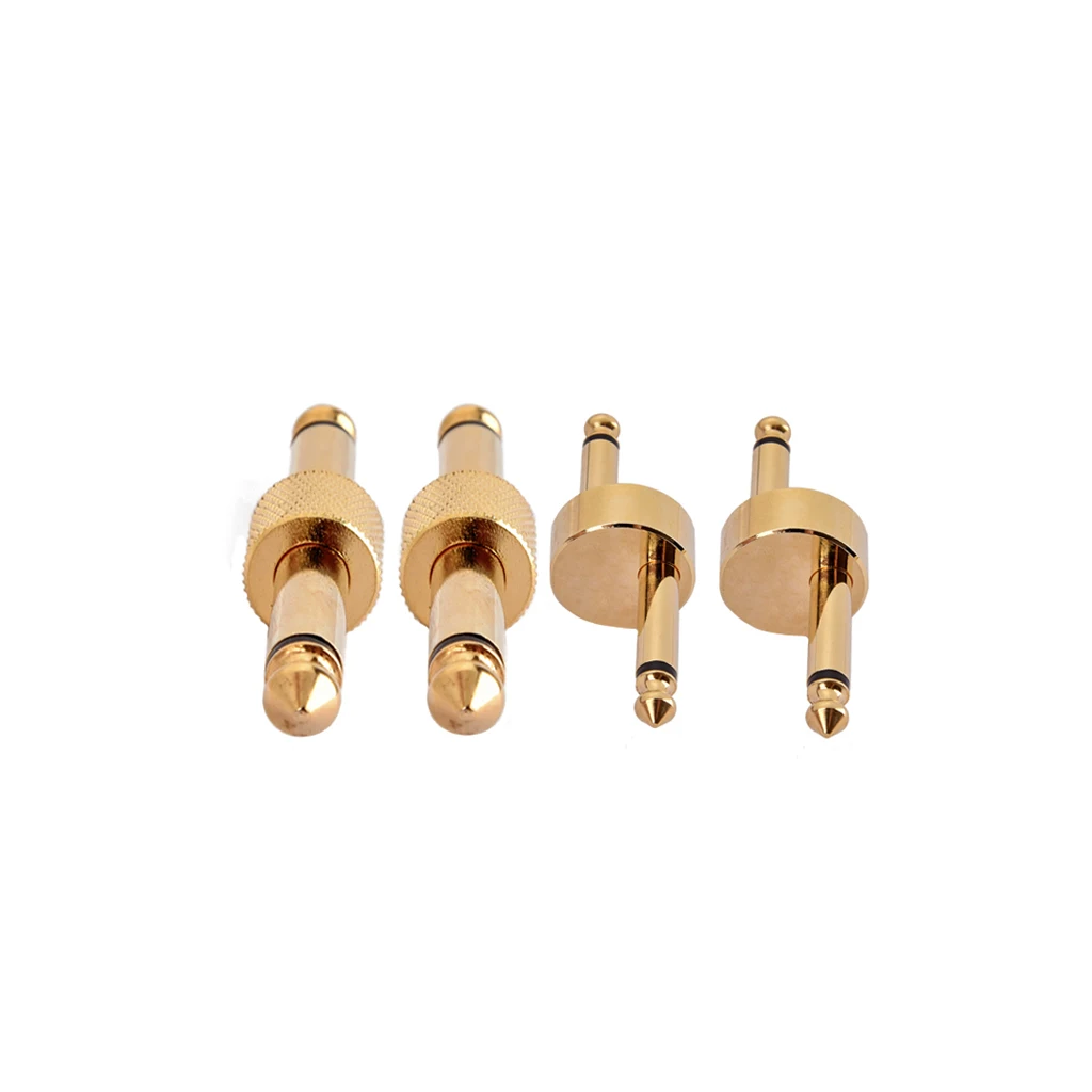 

1/4 Inch Pedal Connector Straight Connector For Guitar Effect Pedal Golden