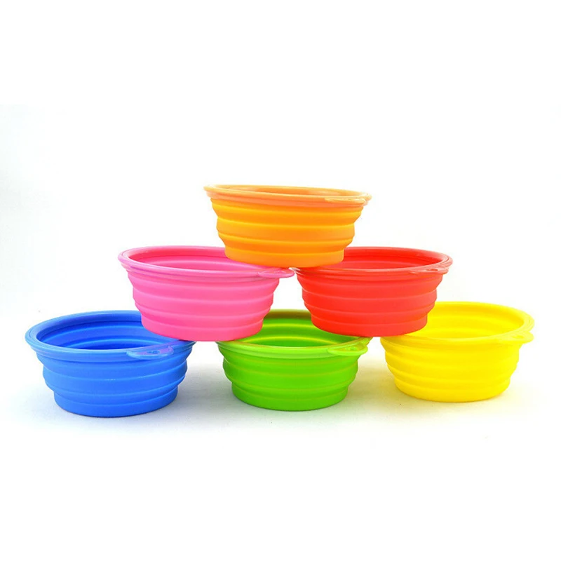 Складная силиконовая миска для товаров домашних животных складная собак