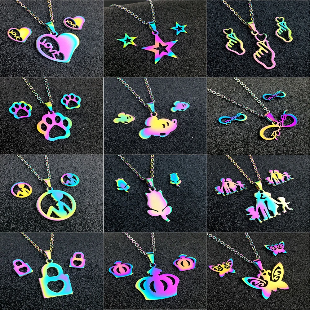 QIAMNI Ослепительная фотография кошка собака Лапа замок Сердце Звезда руки серьги