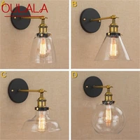 oulala retro simple wall sconces lamp classical loft led light fixtures for home corridor stairs decoration