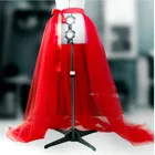 Женская Тюлевая юбка, красная юбка-макси для вечевечерние, выпускного вечера, Сетчатое платье для девочек, костюм принцессы, балетные пачки длинные юбки