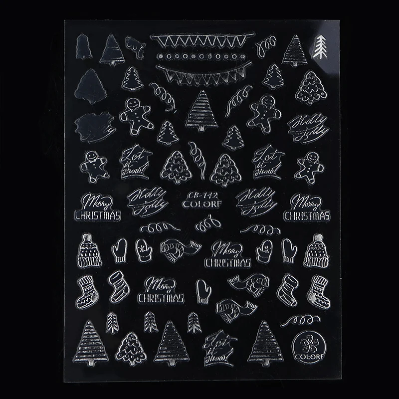 Monja ногтей Рождественская серия Стикеры снеговик рождественские Кепки Леггинсы