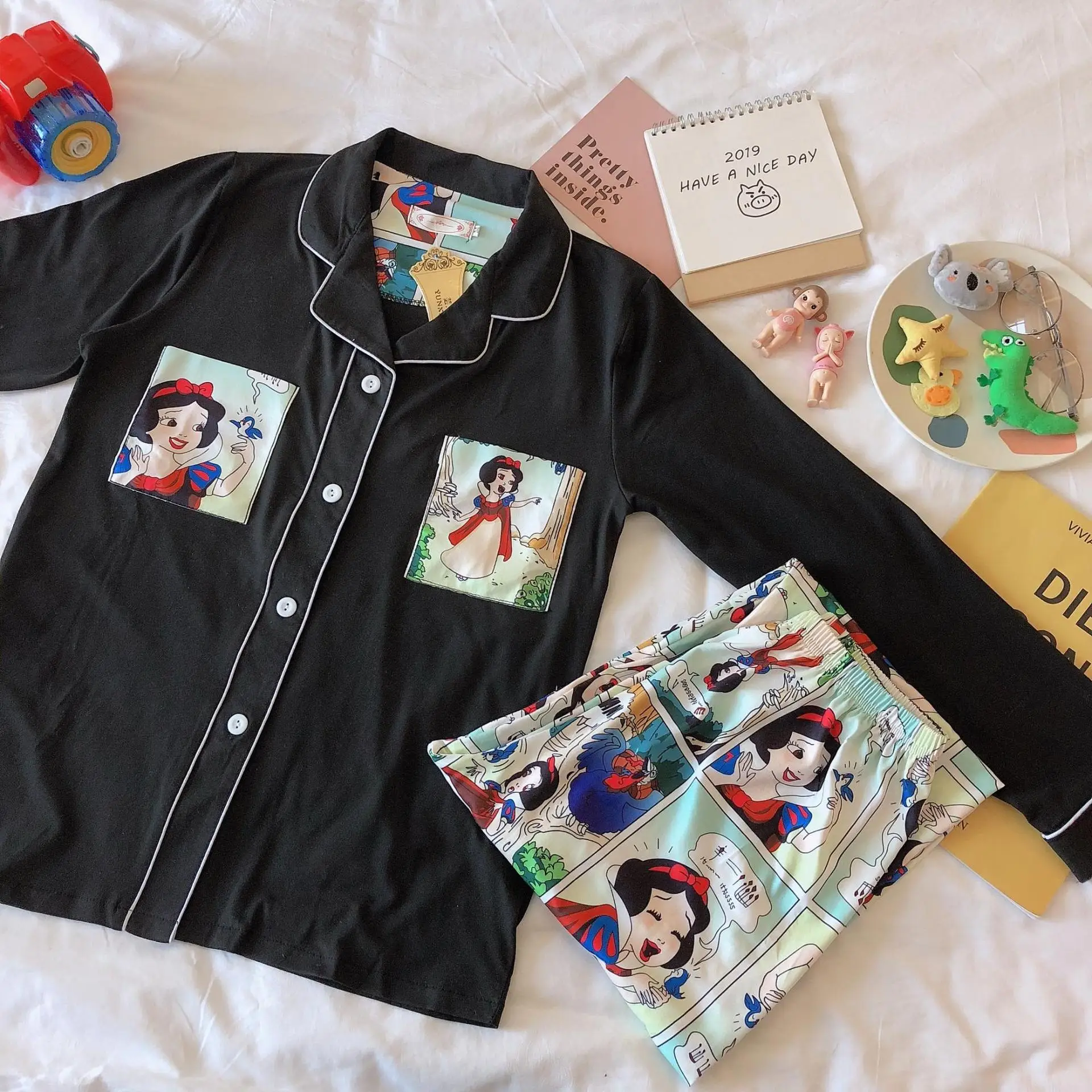 Disney Микки Маус женские pajamasTracksuit Демисезонный для женщин одежда сна пижамы с