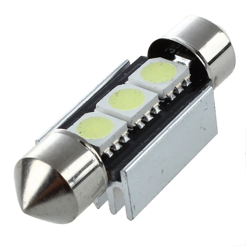 Новый 10X 36 мм CANBUS без ошибок 3 светодиодный 5050 SMD 6418 C5W номерной знак купольный