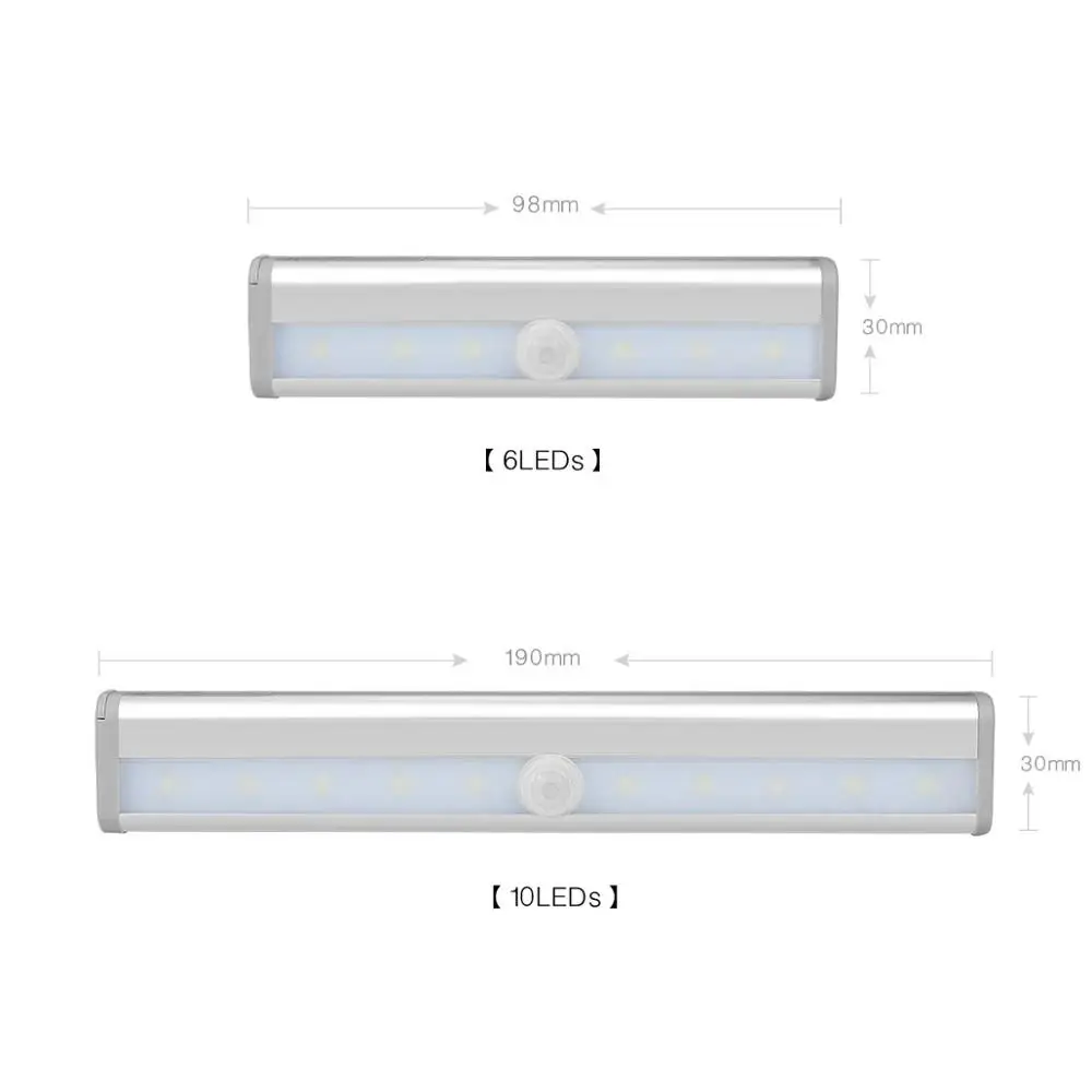 Smart ON Motion sensor светодиодный светильник для шкафа, детектор движения тела, кухонный светодиодный светильник для шкафа, шкаф, комнатные настенные лампы