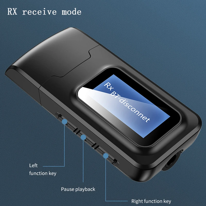 Передатчик VAORLO USB Bluetooth приемник с ЖК дисплеем 3 5 мм AUX стерео для ПК ТВ автомобиля