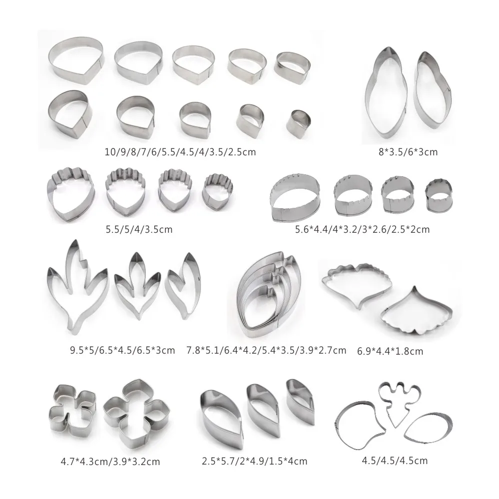 Набор для резки листьев и лепестков цветов из нержавеющей стали форма мастики