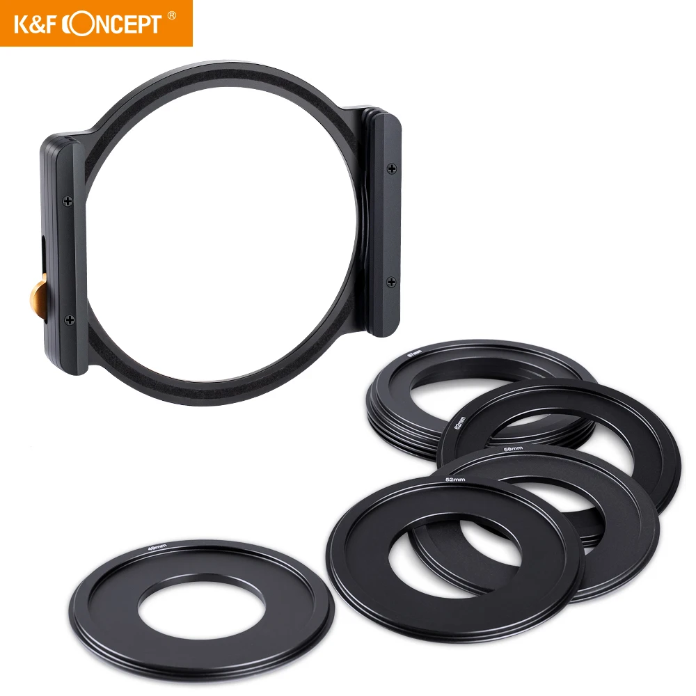 

K&F Concept Square Filter Metal Holder + 7pcs Filter Adapter Rings for Camera Lens