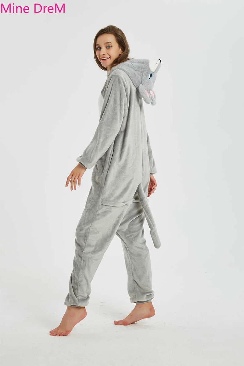 Кигуру Ми аниме Маус комбинезон для взрослых унисекс Фланелевая Пижама сна